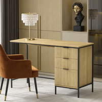 Bureau d'ordinateur élégant et minimaliste avec tiroirs à cadre métallique pour espace de travail, bureau et espaces d'étude
