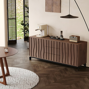 Modern Walnut <strong>Sideboard</strong> New Design <strong>Cheap</strong> Wholesale for Home Wall Living Room Furniture Wood Style Panel for Hotel Apartment Use - Product Image 5
