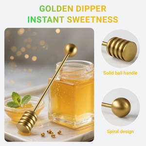 Bâtonnets à miel personnalisés en acier inoxydable 304, cuillère à miel et sirop, mini cuillère à mélanger, outil de mélange pour pot de miel - Product Image 3