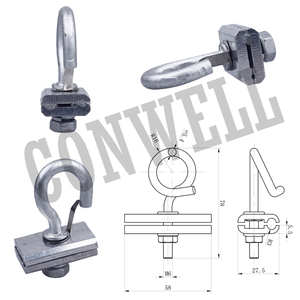 FTTH <strong>Pole</strong> Cable Clamp <strong>Hook</strong> Bracket Fiber Optic Cable Metal Hanger <strong>Hooks</strong> - Product Image 3