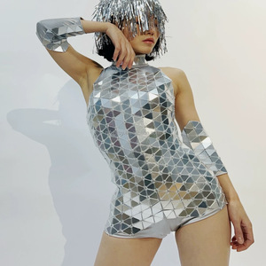 Mono <span class=keywords><strong>de</strong></span> Lentejuelas Plateadas Reflectantes <span class=keywords><strong>para</strong></span> <span class=keywords><strong>Mujer</strong></span>, Diseño Nuevo, Luminoso, <span class=keywords><strong>para</strong></span> Baile, Fiestas, DJ, Club, Espectáculo - Product Image 5