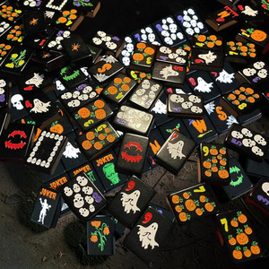 Halloween Themed Luxury Mahjong Set with Folding Metal Legs <b>Plastic</b> Mahjong <b>Tiles</b> for 4 Players in Stock Clearance - Product Image 4