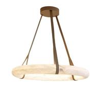 Nouvelle conception de lustre personnalisé, art déco, salle à manger, salon, chambre à coucher, anneau rond, marbre blanc, alabaste, luminaire suspendu
