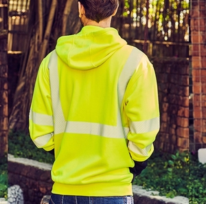Sweat-shirt réfléchissant ignifuge pour homme, vêtement de sécurité Frc, vêtement de travail, fermeture éclair, Hi Vis, vêtements de travail en plein air avec capuche - Product Image 5