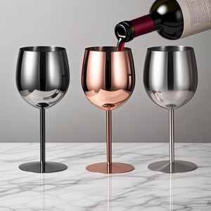 Copa de Vino Personalizada de 12oz / 17oz, Taza para Bar, Fiestas, Hogar, Bebidas, Metal Irrompible, Acero Inoxidable, Tallos Largos, Copas para Vino Tinto - Product Image 1