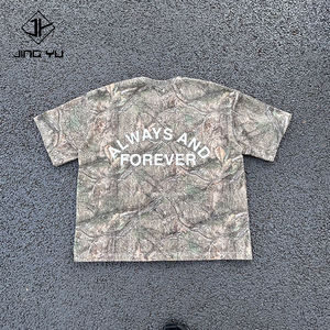 커스텀 오버사이즈 티셔츠 빈티지 헤비웨이트 코튼 크롭 박시 리얼 트리 카모 티셔츠 카모플라주 디지털 프린트 그래픽 티 남성용 - Product Image 2