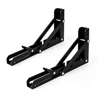 Ensemble de supports d'étagère pliables, supports triangulaires muraux, gain de place, revêtement en poudre, pour le rangement domestique