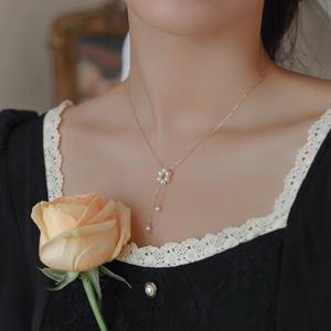 Collar de Moda de Alta Gama Super Fairy, Colgante con Dije de Perla Natural de Agua Dulce, Diseño de Nicho de Lujo Ligero para Chicas - Product Image 5