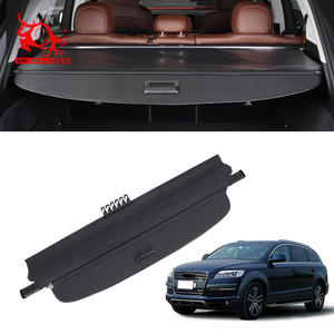 Cubierta de carga retráctil portátil para <span class=keywords><strong>AUDI</strong></span> <span class=keywords><strong>Q7</strong></span> 2010-2015, cubierta de <span class=keywords><strong>maletero</strong></span> de fibra de carbono de cuero antiespionaje, accesorios interiores traseros - Product Image 1