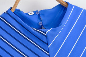 GX8700 Moda Estate 2025 <span class=keywords><strong>Abbigliamento</strong></span> <span class=keywords><strong>Boutique</strong></span> Donna Abiti Lunghi Casual con Scollo a O e Stampa a Righe - Product Image 3