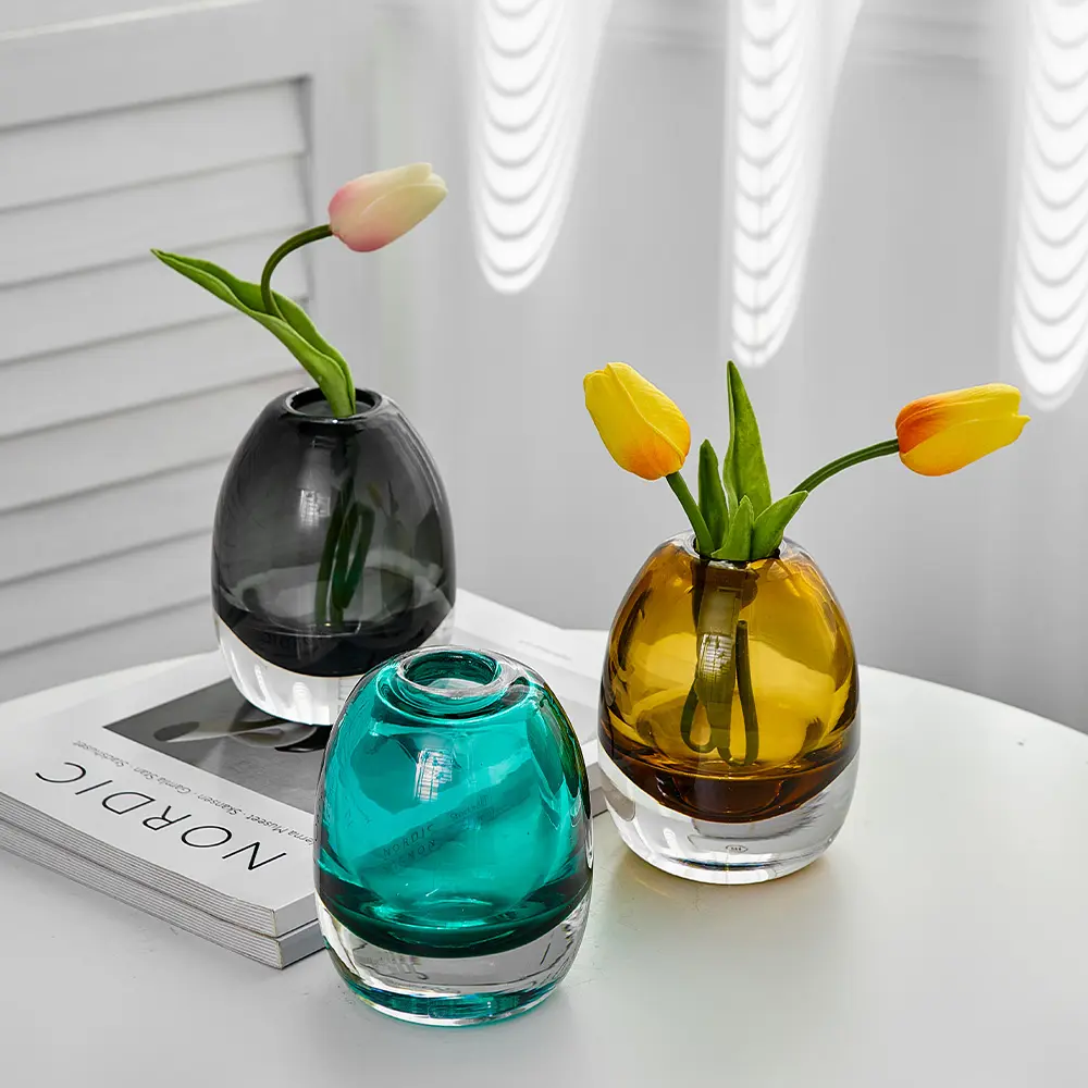 Stile giapponese semplice creativo di colore primario vaso di vetro artigianato cultura acqua decorazione da tavolo