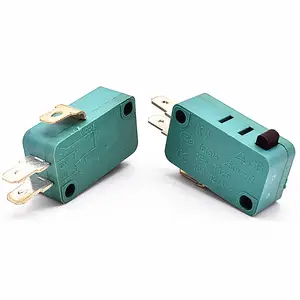 Interruptor sensível do limite de 3 pinos, interruptor verde kw7 personalizado do punho 16/5 a 250v redefinição micro interruptor