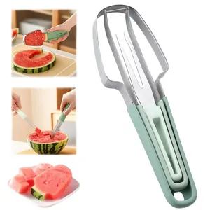 Coupe-pastèque manuel 3-en-1 en acier inoxydable, fourchette, couteau à glace, coupe-fruits, gadgets de cuisine durables - Product Image 1