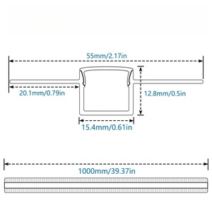 Profilé en aluminium 6063 pour <span class=keywords><strong>bande</strong></span> LED décorative d'intérieur, utilisation pour cloisons sèches et plâtre, série 6000, argent/noir/blanc - Product Image 4