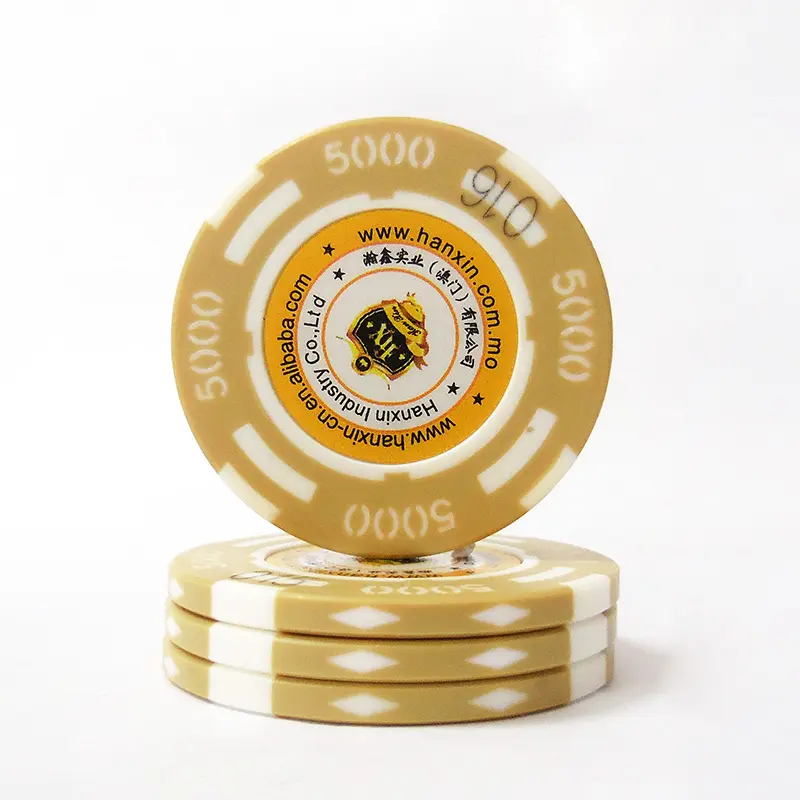 Miếng Dán Tùy Chỉnh Giá Rẻ Chip Bảo Mật Sòng Bạc Trong Kho Chip Poker Fichas Nhựa ABS 43Mm