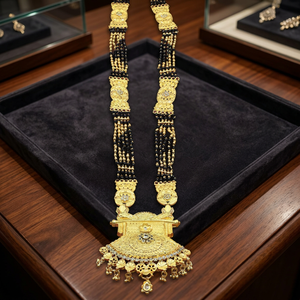 Wholesale 24K Micro Gold Big Pendant AD Stones Long Mangalsutra, Traditional Wedding Mangalsutra, Forming AD Stones Mangalsutra. - Product Image 2