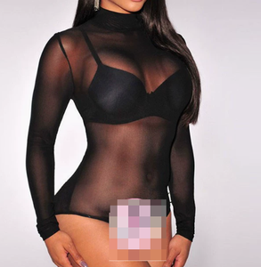 Conjunto de Dos Piezas para Mujer Viviblook Z0105ST, Body de Malla Ajustada Transparente con Pantalones Cortos, Conjunto de Talla Grande - Product Image 2