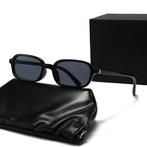 Lunettes de <span class=keywords><strong>soleil</strong></span> tendance, monture noire étroite, petit visage, UV400, lunettes de <span class=keywords><strong>soleil</strong></span> carrées simples et élégantes pour femmes - Product Image 2