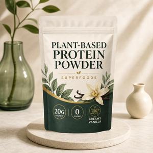 Proteína Vegetal en Polvo de Marca Privada OEM, Suministro a Granel, con Superalimentos, 20g de Proteína, 0 Azúcar, Vainilla Cremosa - Product Image 2