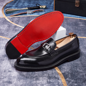 Chaussures Oxford à bout carré pour hommes - Confortables, décontractées, en cuir véritable, chaussures de bureau à enfiler avec propriétés antidérapantes - Product Image 5