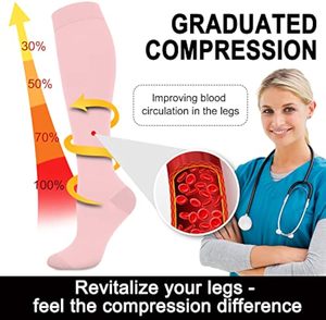 Chaussettes de compression pour la récupération de la douleur, chaussettes de sport de haute qualité personnalisées, chaussettes de compression athlétiques rembourrées, chaussettes de course à pied hautes - Product Image 3