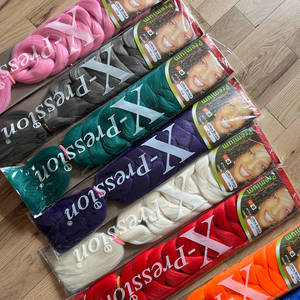 Extensiones <span class=keywords><strong>de</strong></span> Cabello Trenzado Preestirado Afro Yaki <span class=keywords><strong>de</strong></span> 82 Pulgadas y 165 g, Estilo Jumbo, Fibra Recta para Peluca - Product Image 4