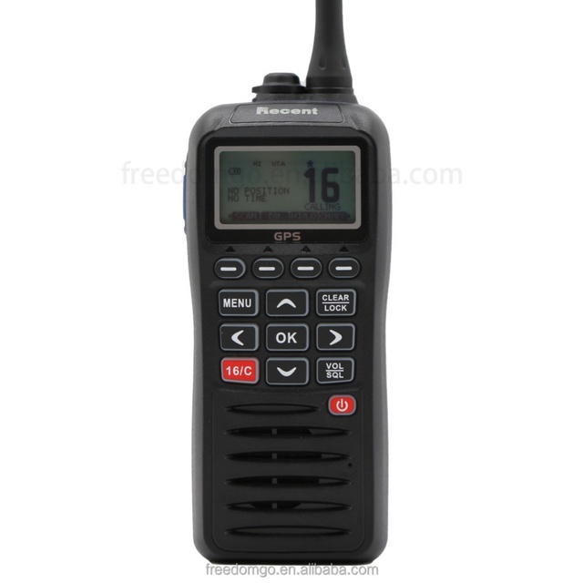 RECENT RS-38M VHF Handheld Marine Radio 1000-1500mAh Battery 5W Output Power Rechargeable Built-in GPS DSC IPX7 Waterproof 5km