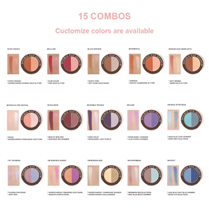 Vente en gros maquillage de marque privée 2 couleurs fard à paupières imperméable paquet d'or ombre à paupières miroitante mate unique - Product Image 6