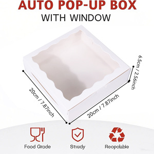 Maßgefertigte Papierbox Premium-Papier Große Kuchenbox <span class=keywords><strong>8</strong></span> Zoll Transparente Fensterbox Verpackung für Kuchen mit Druck Prägung Heißfolienprägung - Product Image 5
