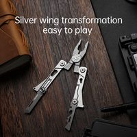 Outil EDC multifonction 14 en 1, couteau pliant d'extérieur combiné avec tournevis, outil de survie portable pour la réparation T110K
