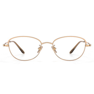 Montura de Gafas Ovaladas con Borde Dorado Estilo Coreano Z040, Ultraligeras de Titanio Puro para Mujer, Lentes de Plástico, Origen Danyang - Product Image 2