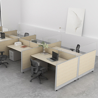 Modern Office Partition Cubicle Modular Workstation Desk Table with Glass Privacy Panel