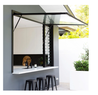 Fenêtres panoramiques à double vitrage avec design à persiennes, cadre en fer, écran pliant isolé en aluminium pour patio