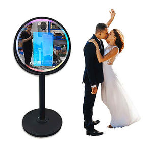 Boîte à selfie ovale Air avec imprimante, caméra, toile de fond Infinity, miroir magique 2026, cadre LED, photomaton, télécommande, 70 pouces - Product Image 1