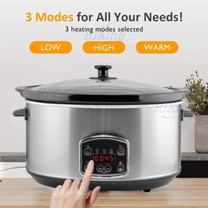 Approbation CE ETL Amovible 6.5L 7Qt Pot <span class=keywords><strong>Crockpot</strong></span> <span class=keywords><strong>Mijoteuse</strong></span> électrique de forme ovale Petite <span class=keywords><strong>Mijoteuse</strong></span> - Product Image 2