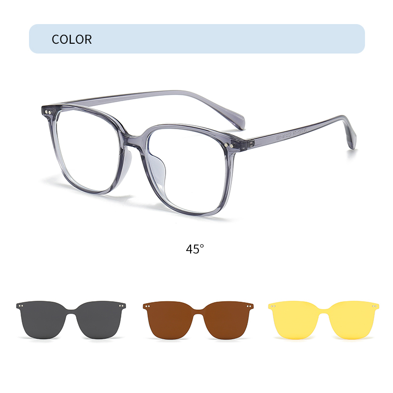 Cadre gris transparent avec lentilles 3 couleurs
