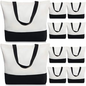 Sacs fourre-tout en toile de coton de haute qualité, sacs à bandoulière, sacs bateau, sacs à main, sacs fourre-tout vierges en toile pour femmes avec poche - Product Image 1