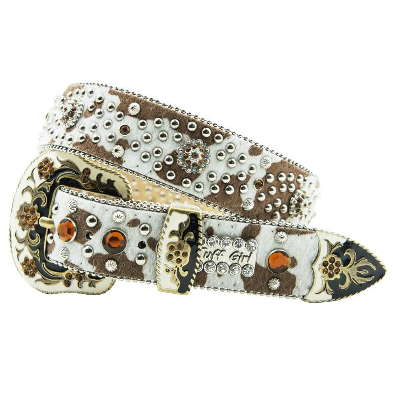 Plus Size Custom Rhinestone Western Women Chain Crystal Belts