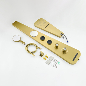Colonne de <span class=keywords><strong>douche</strong></span> <span class=keywords><strong>en</strong></span> acier inoxydable étanche couleur or brossé avec robinet <span class=keywords><strong>en</strong></span> céramique, vente <span class=keywords><strong>en</strong></span> gros, Chine - Product Image 3