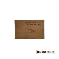 Étiquettes de vêtements personnalisées Jacron avec logo, en papier lavable de haute qualité, imprimées numériquement, coupées à la forme, couleurs et tailles personnalisées