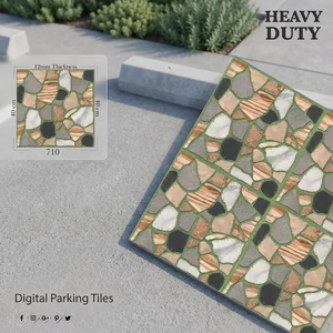Carreaux de sol en porcelaine antidérapants de 400x400mm, gaufrés, pleine épaisseur, robustes, pour extérieur, style rustique - Product Image 6