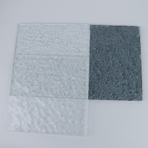 Panneau de verre décoratif stratifié en résine à texture givrée effet glace craquelée avec effet vague d'eau pour cloison de hall d'hôtel et revêtement mural - Product Image 1