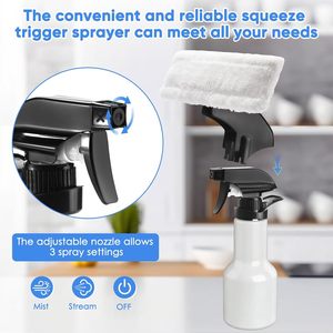 Nettoyeur de vitres sans fil avec batterie au lithium amovible, rechargeable, avec pulvérisateur et chiffon en microfibre - Product Image 4