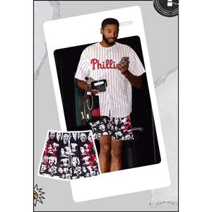 Pantalones Cortos Deportivos Personalizados para Hombre con Estampado Gráfico, 100% Poliéster, Transpirables, con Bolsillos, Cordón Ajustable, Casuales de Verano - Product Image 3