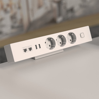 Multiprise JOYE 250V 12A avec protection contre les surtensions, prise EU, 3 prises, 2 ports USB-A, câble de 1,8 m