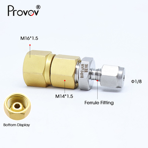Brass nhanh chóng kết nối phụ kiện M16 để M14 Adaptor thép gai ferrule nén tùy chỉnh ổ cắm kết nối cho gas điều chỉnh áp suất - Product Image 5