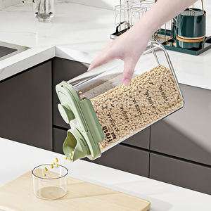Juego de contenedores de almacenamiento de granos de cereales de arroz modernos de metal transparente con tapas herméticas para almacenamiento de alimentos - Product Image 3