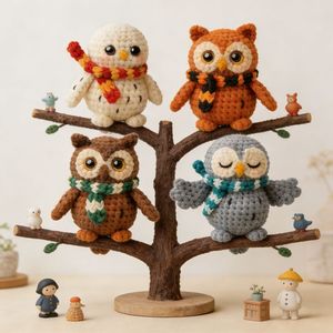 Kit de Ganchillo 4 en 1 para Hacer un Búho, Juguete <span class=keywords><strong>Amigurumi</strong></span> Tejido <span class=keywords><strong>a</strong></span> Mano, con Video Tutorial en HD para <span class=keywords><strong>Principiantes</strong></span> - Product Image 3
