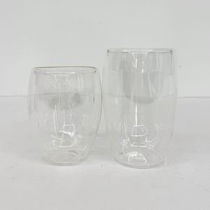Verres à boire ronds en verre transparent à double paroi pré-perforés de 8oz, 12oz, 15oz, sans pied, type globe de neige, pour DIY paillettes - Product Image 2