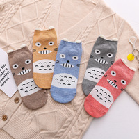 Chaussettes basses fantaisie en coton pour femmes et filles, motif animaux (chien, lapin, chat), style dessin animé mignon, décontractées, vente en gros